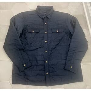 Lands’ End Men’s Quilted Primaloft Shirt Jacket Shacket Gray Size XLT